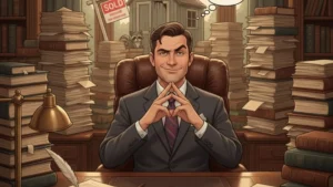 A friendly real estate lawyer near me reviewing contracts with clients